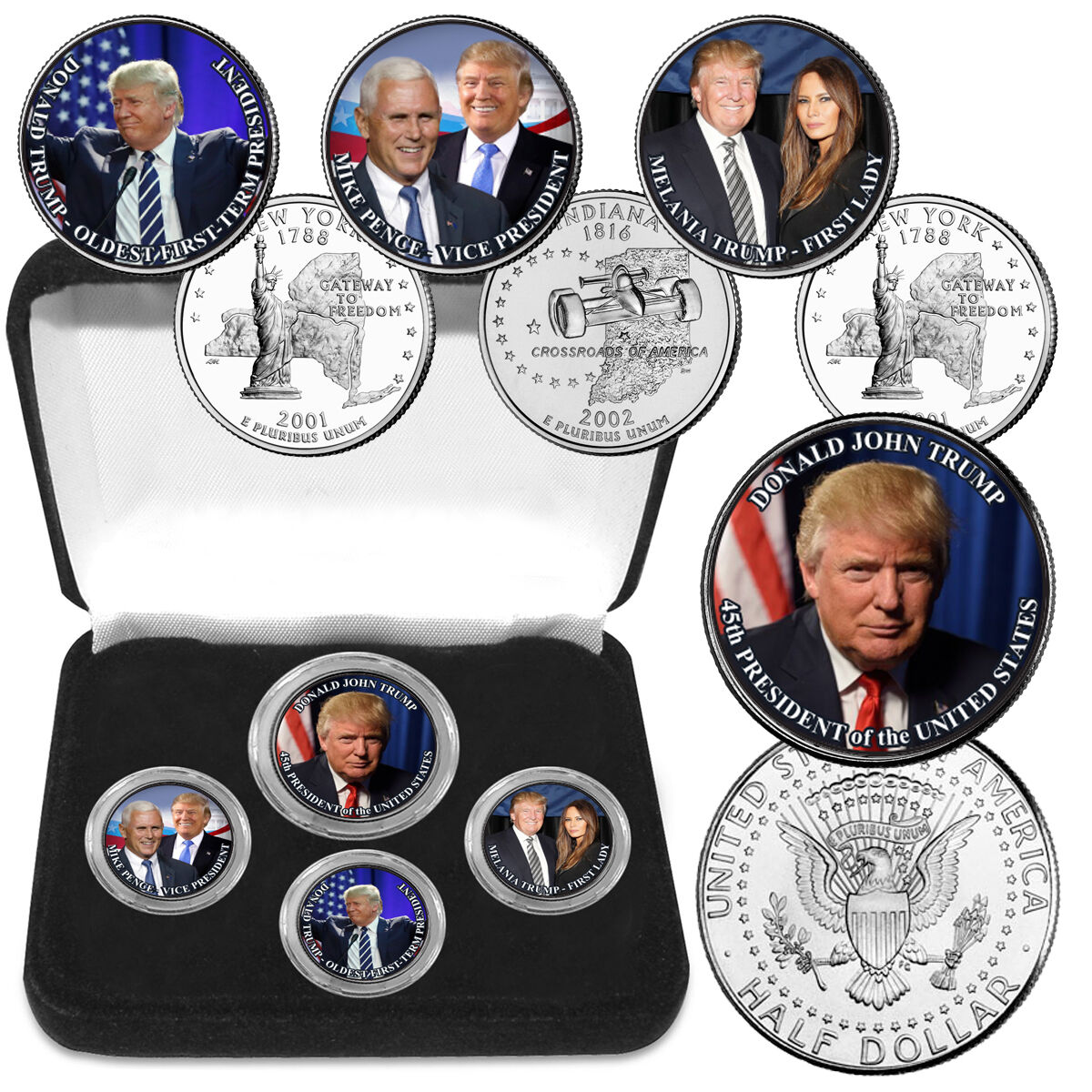 Donald Trump Elected 45th President Colorized Coin Collection