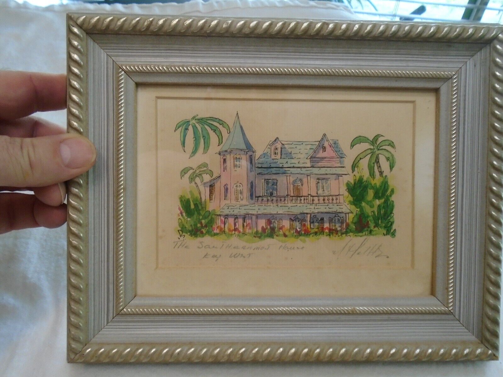 Original Watercolor Art Key West The Southernmost House 5 3/4\