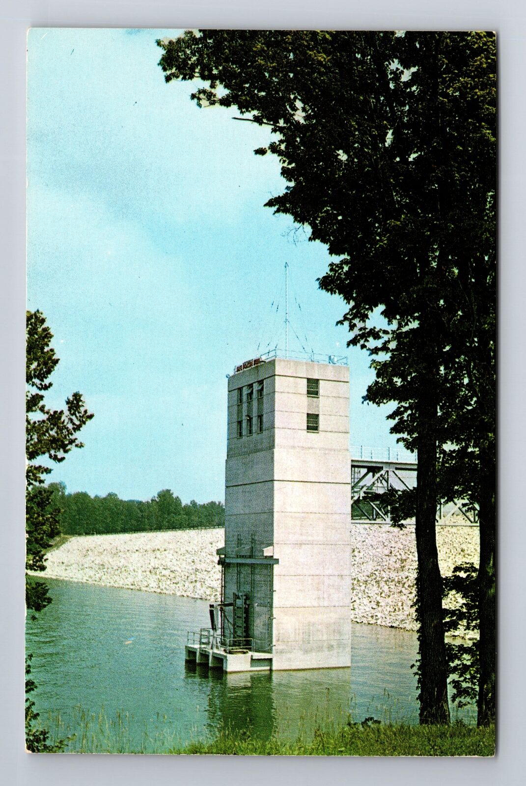 Rockville IN-Indiana, Mansfield Dam And Reservoir, Antique, Vintage Postcard