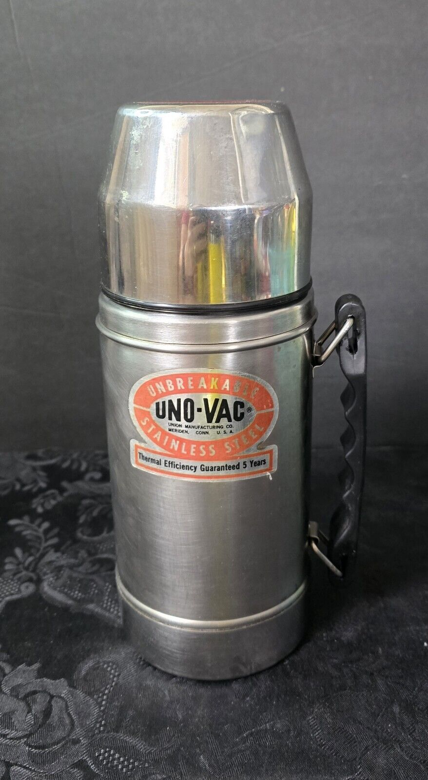 Thermos Vintage UNO-VAC Unbreakable Stainless Steel Thermal Bottle Hot Cold 10