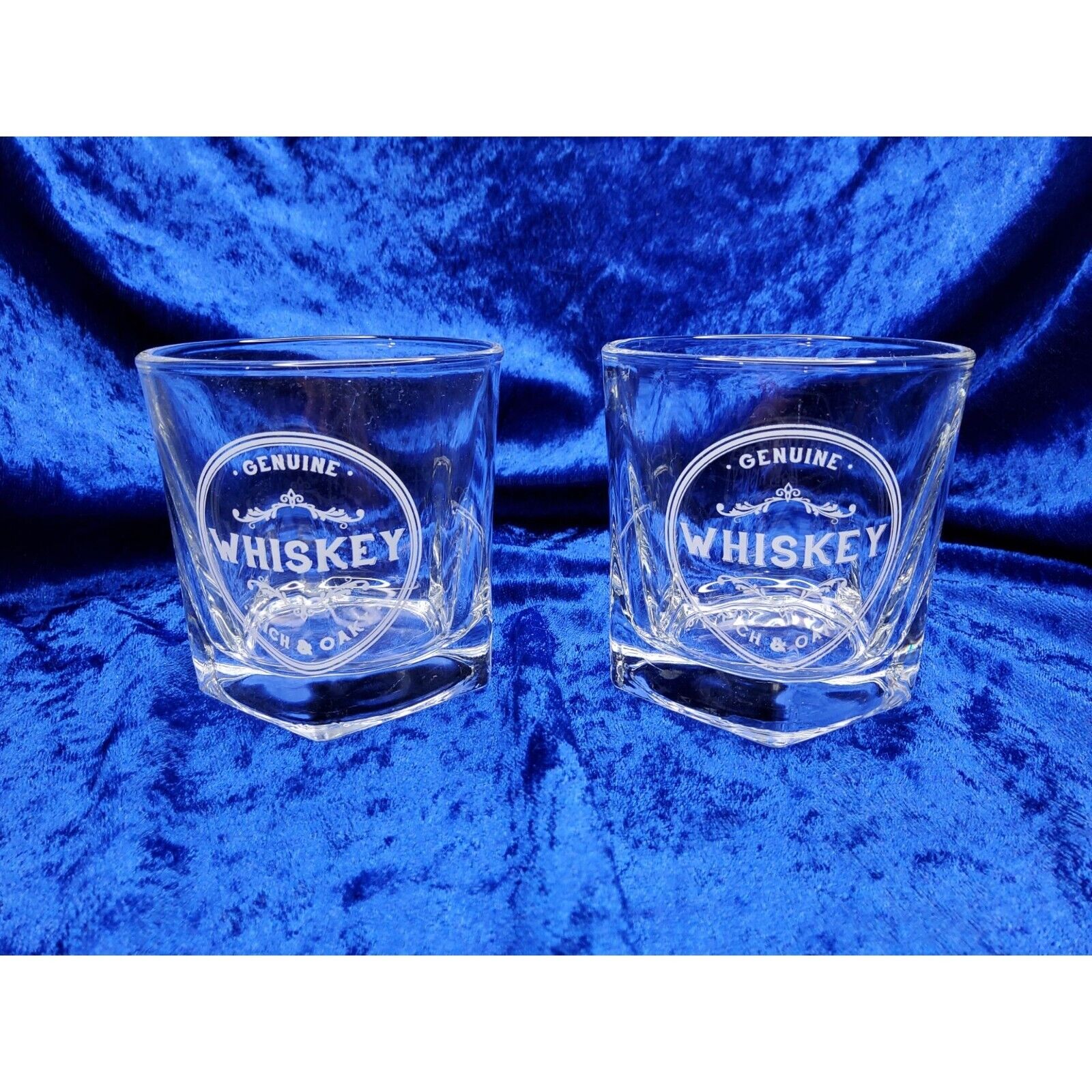 vintage original whiskey rich & oaky set of 2 whisky glasses.