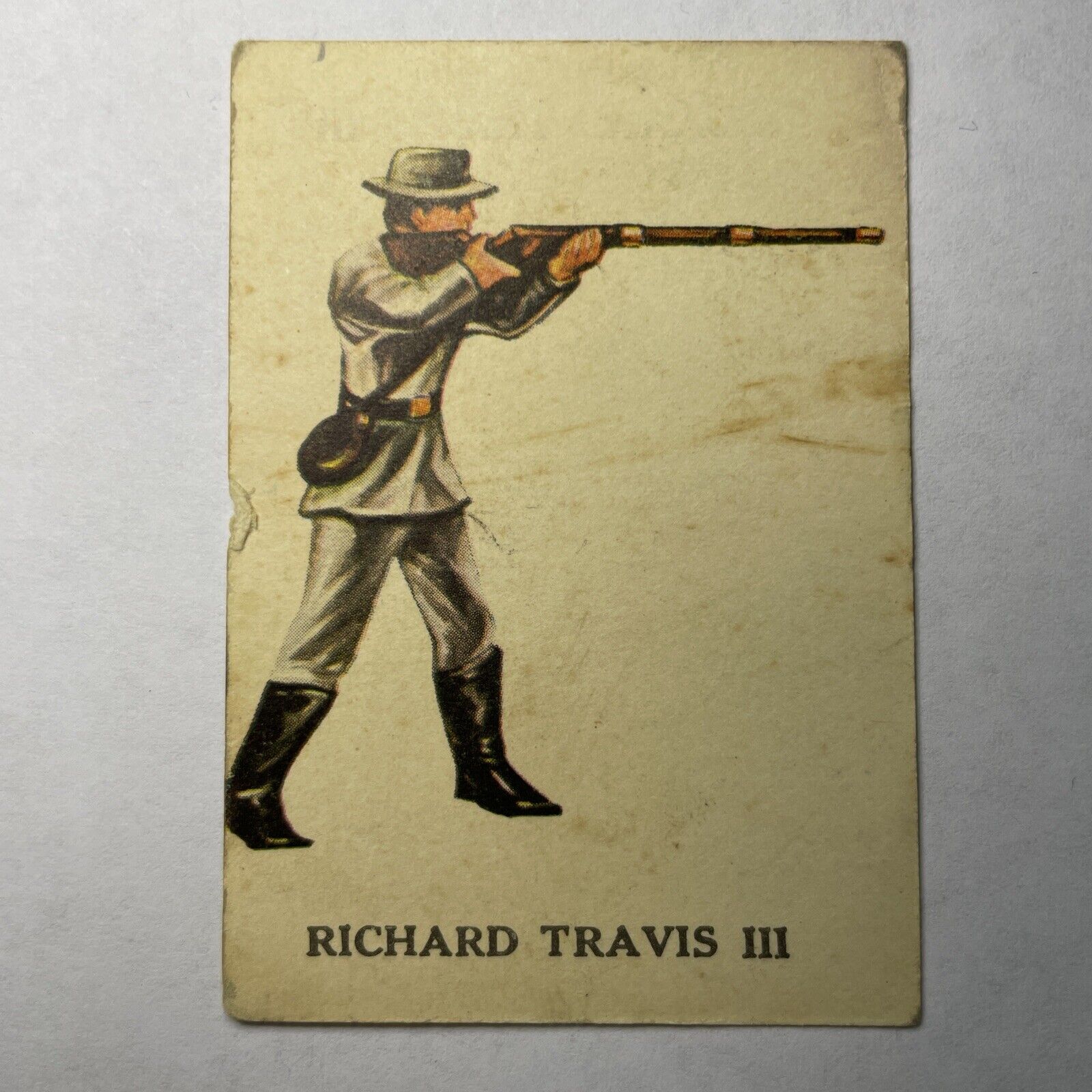 1960s MARX WARRIORS OF THE WORLD RICHARD TRAVIS III CONFEDERATE ARMY CARD