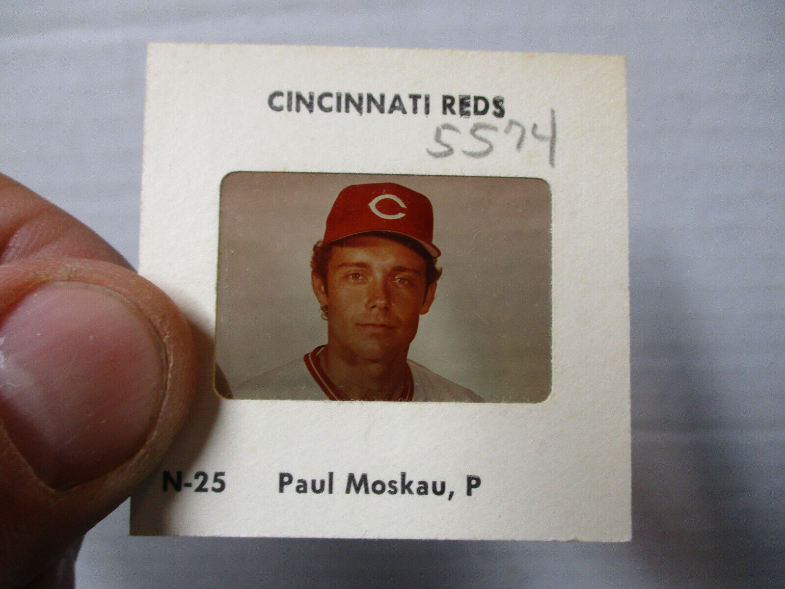 Vintage 1970\'s-80\'s Paul Moskau Cincinnati Reds Picture Slide 2 Inches