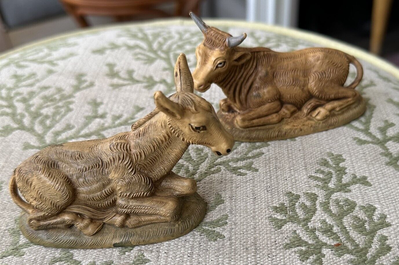 Vintage Fontanini Ox & Donkey Figures Scale Nativity Animals 120/4 & 120/5