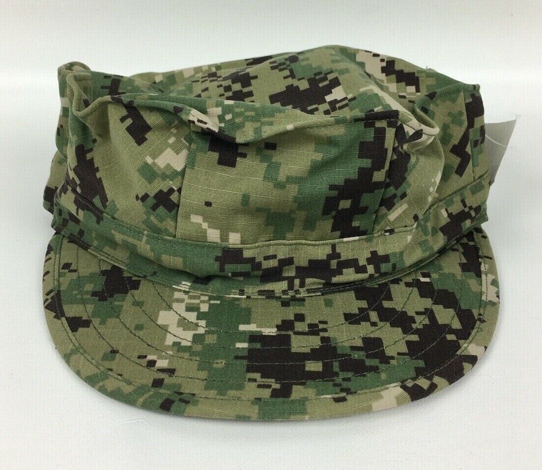 US Navy NWU Type III AOR2 Woodland Uniform Hat Utility 8 Point Cap Cover- 7 3/4