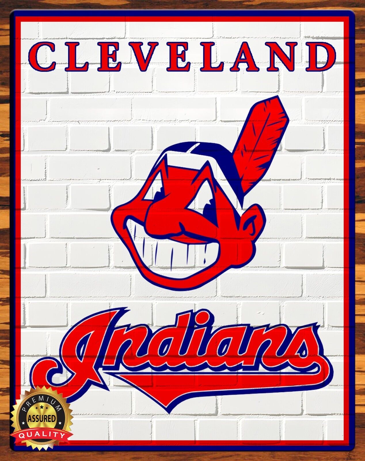 Cleveland Indians - Chief Wahoo - Rare - Metal Sign 11 x 14