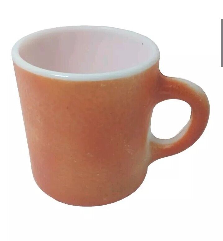 Vintage Orange Peel Texture Painted Milk Glass Mug Tea/Coffee Cup