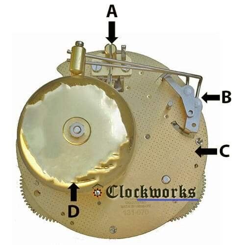 Hermle 130 Clock Movement Parts Back Diagram