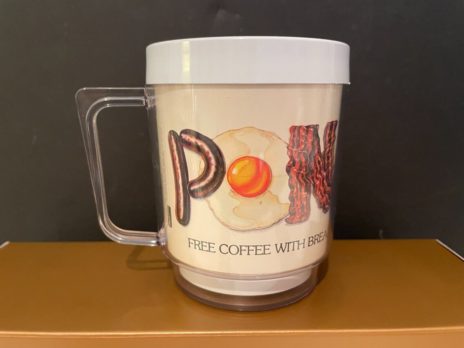 Vintage Ponderosa Steakhouse Plastic Insulated Mug  - Free Coffee With Breakfast