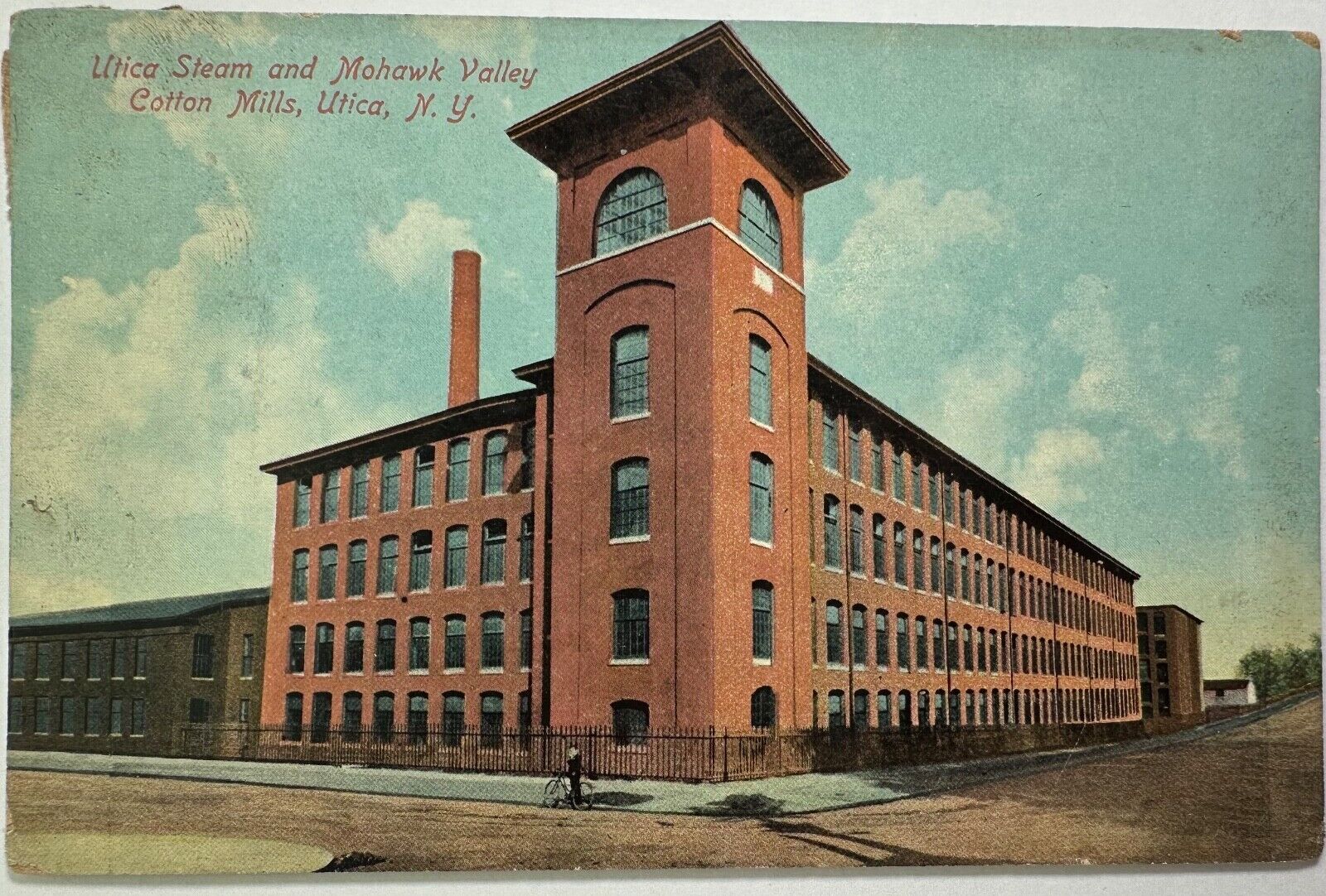 Utica Steam and Mohawk Valley Cotton Mills New York Postcard c1900s