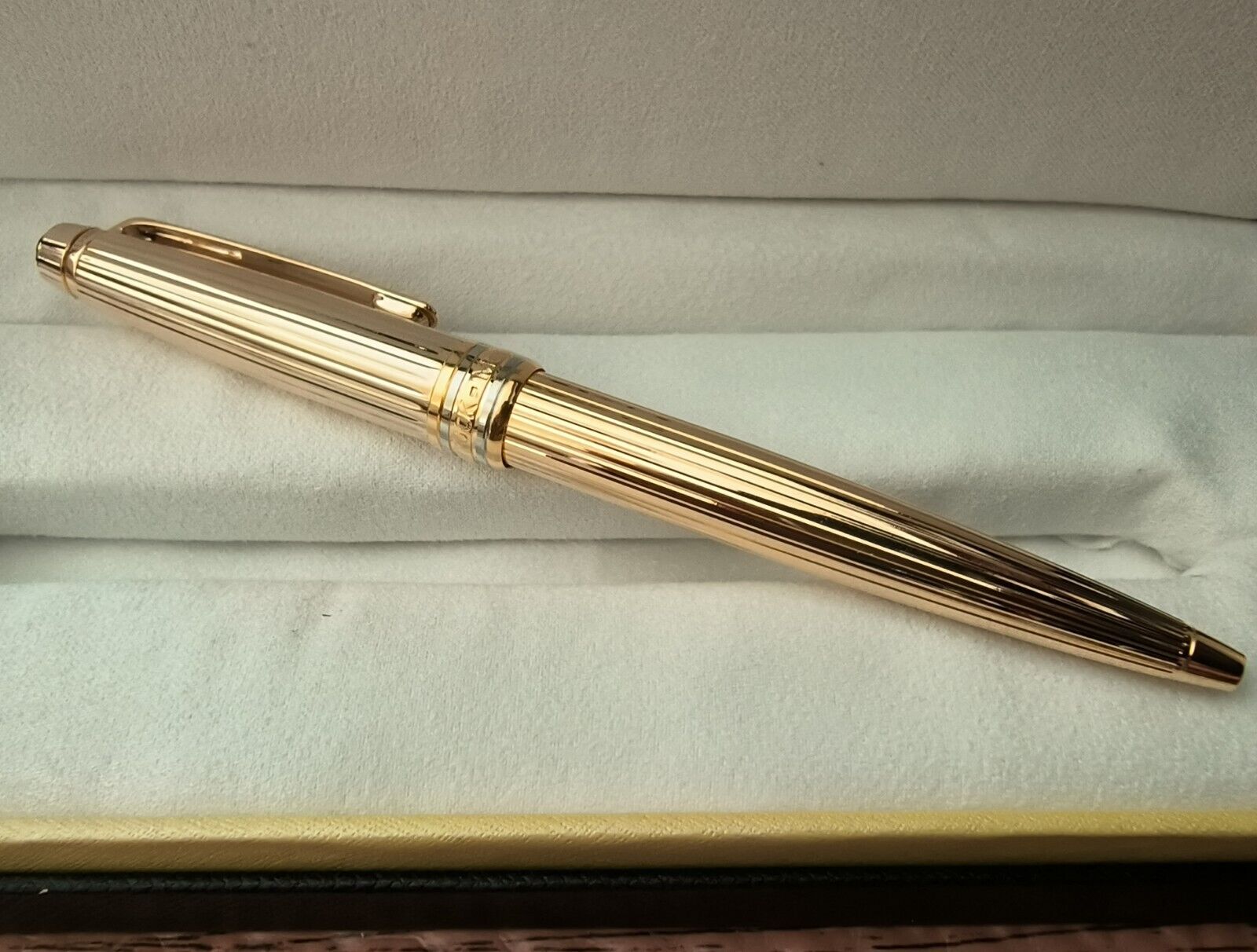 Luxury 164 Metal Series Stripe Gold Color 0.7mm Ballpoint Pen NO BOX