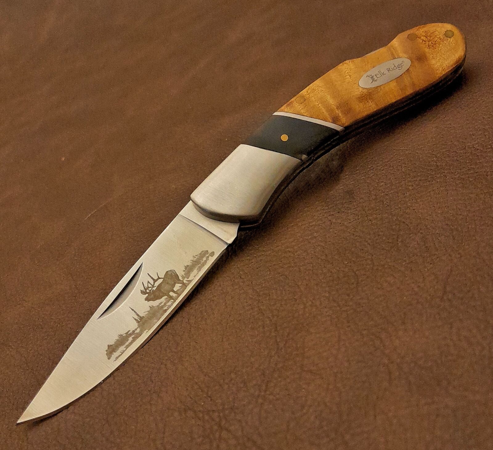 Elk Ridge Small Burlwood Folding Pocket Knife