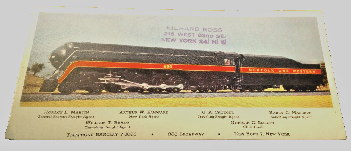 1950's N&W NORFOLK AND WESTERN RAILWAY INK BLOTTER