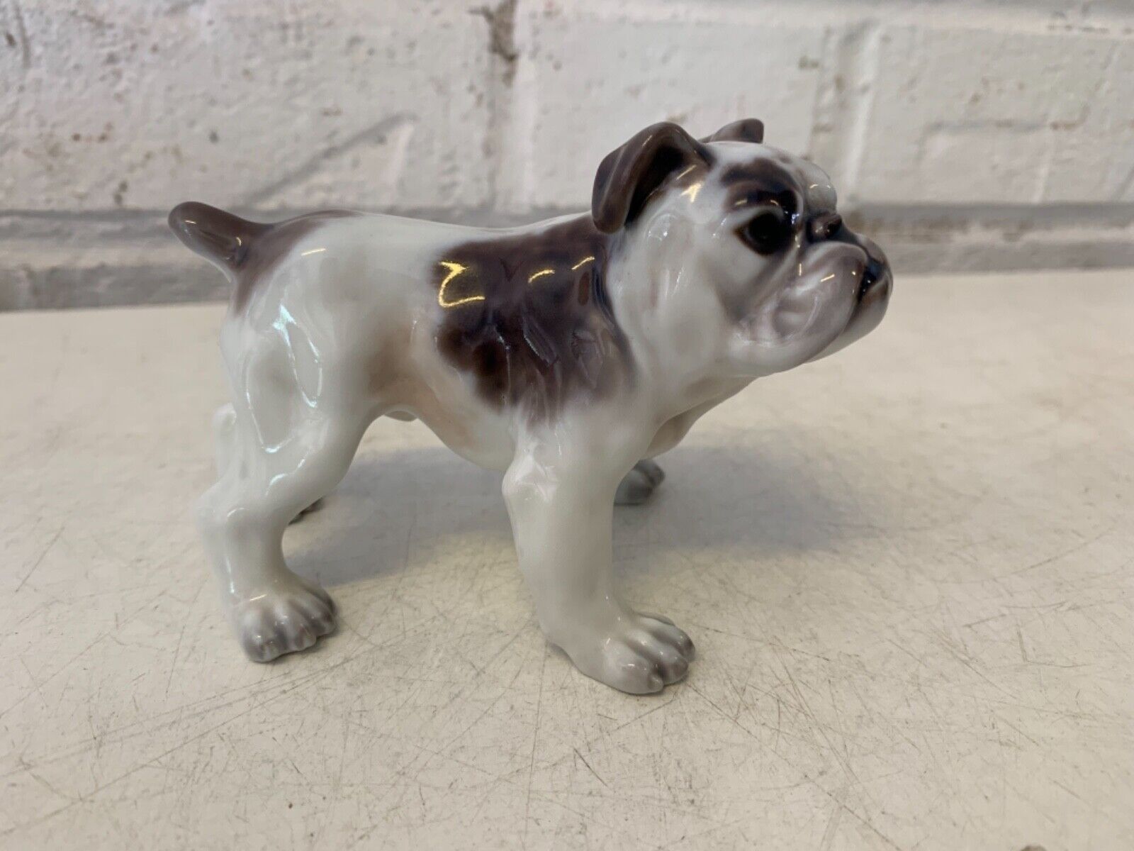 Vintage Dahl Jensen Porcelain English Bulldog Figurine 1135