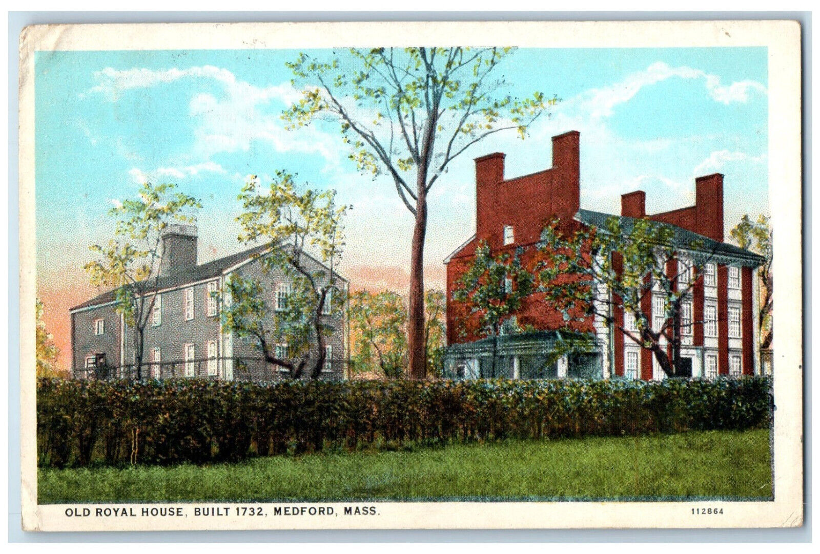 1927 Old Royal House Medford Massachusetts MA Vintage Posted Postcard