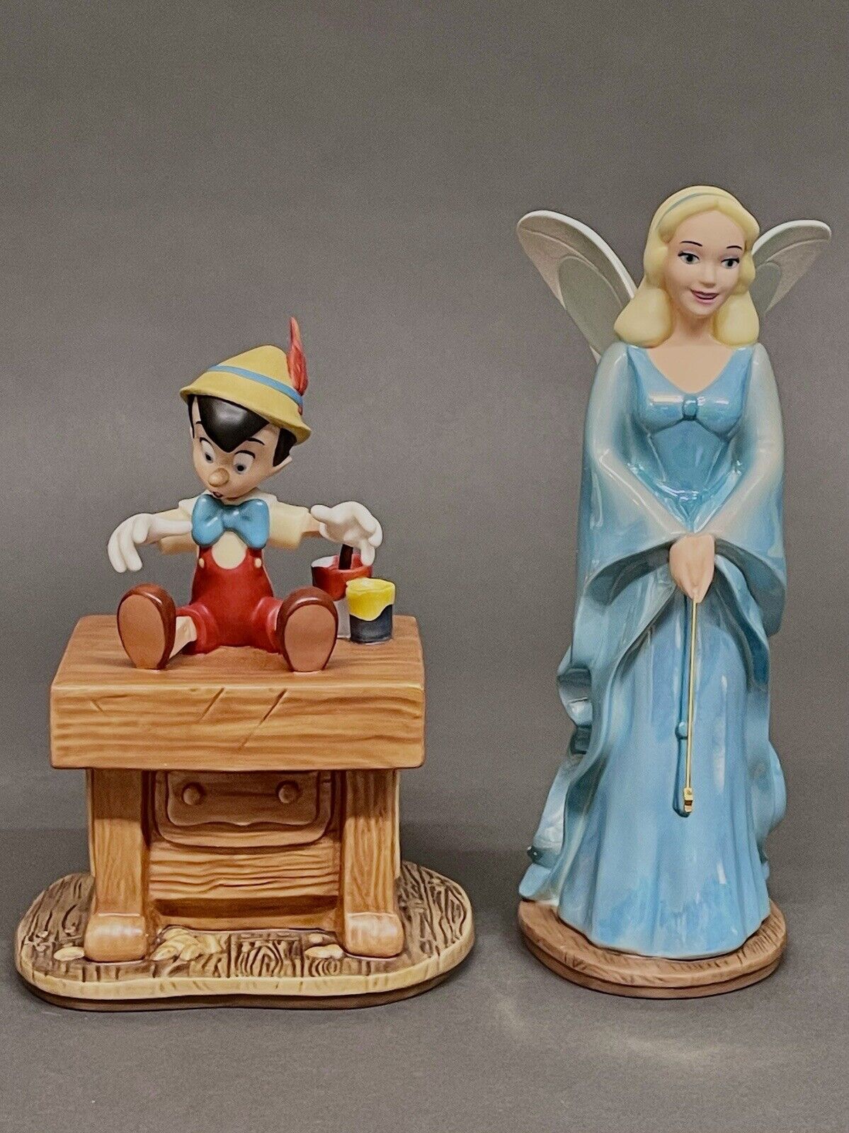 Stunning Vintage Rare WDCC Pinocchio & Blue Fairy “ The Gift of Life is Thine”