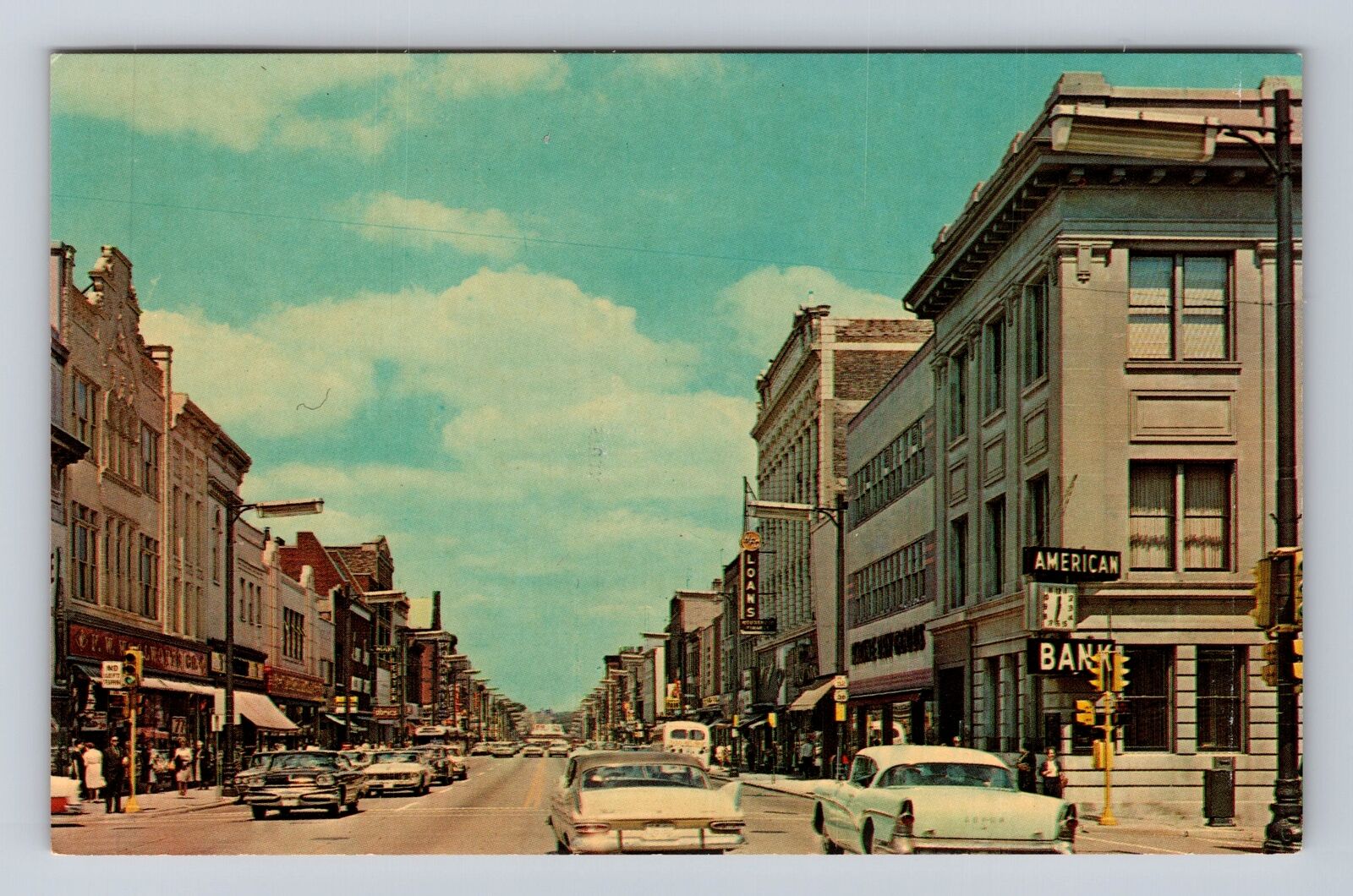 Racine WI-Wisconsin, Main Street, Advertisement, Antique, Vintage Postcard