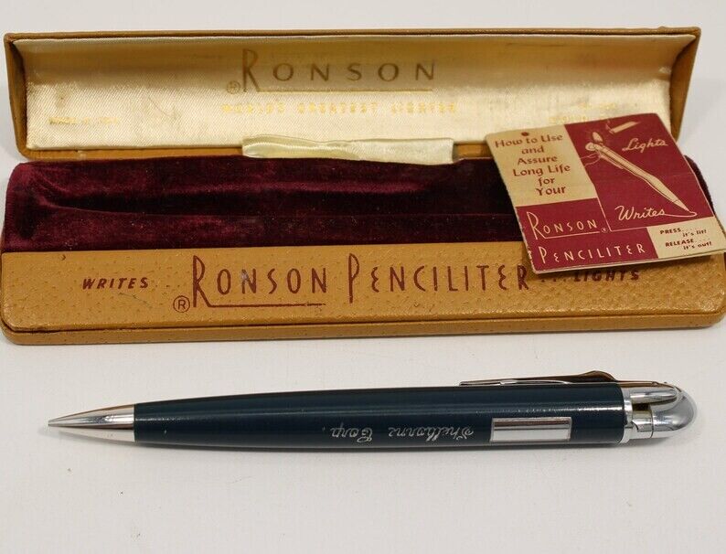 Vintage Ronson Pencil Lighter - 1940's - Sparks with New Flint - Never Used