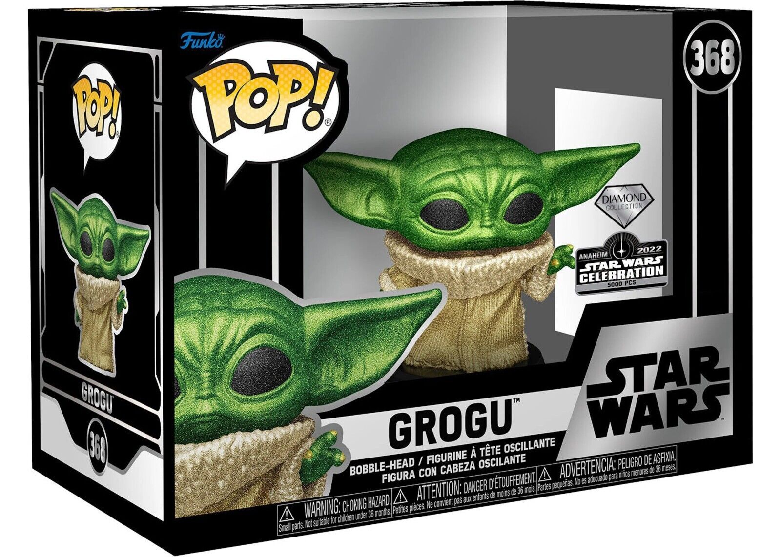 Funko #368 Star Wars Grogu Diamond Collection 2022 Swc Exclusive Limited Edition