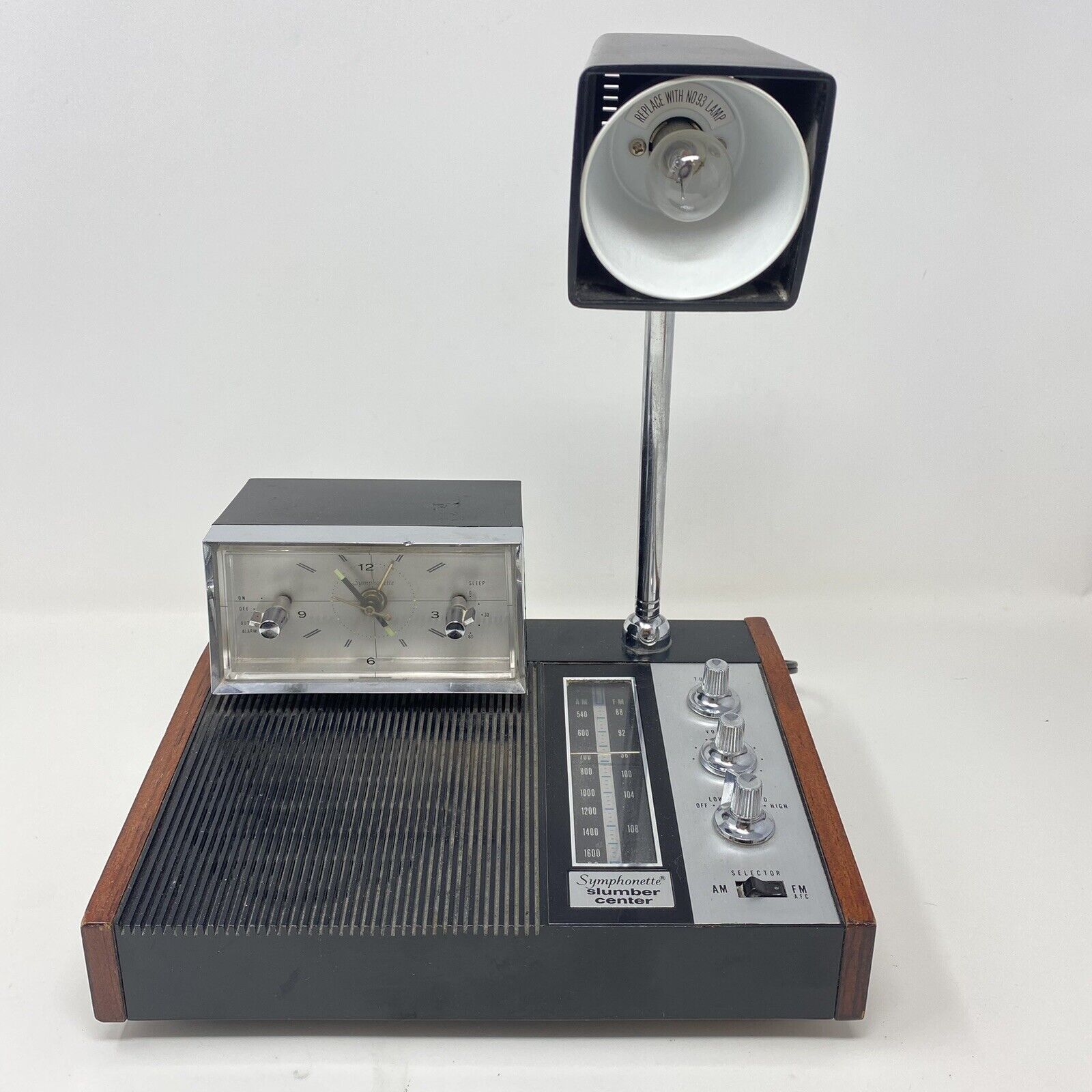 VINTAGE LONGINES SYMPHONETTE Model LCR 500 CLOCK RADIO LAMP - TESTED