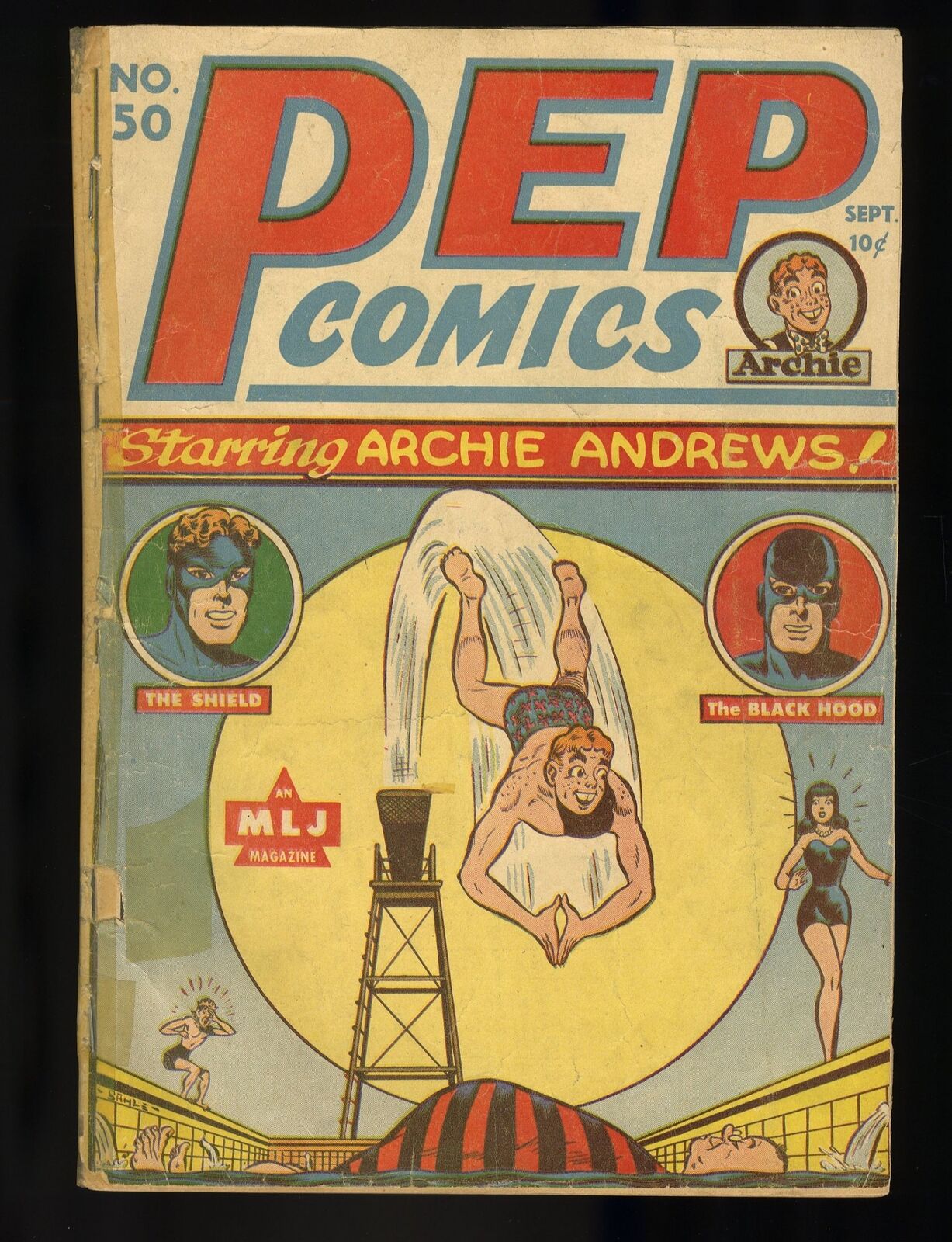 Pep Comics #50 P 0.5 Early Archie Black Hood and Shield Appearances Archie