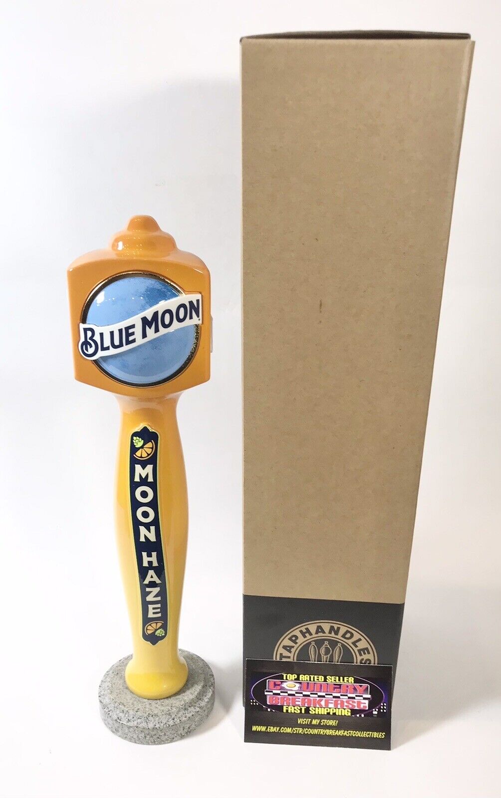 Blue Moon Belgian White Moon Haze Beer Tap Handle 11.5” Tall - Brand New In Box