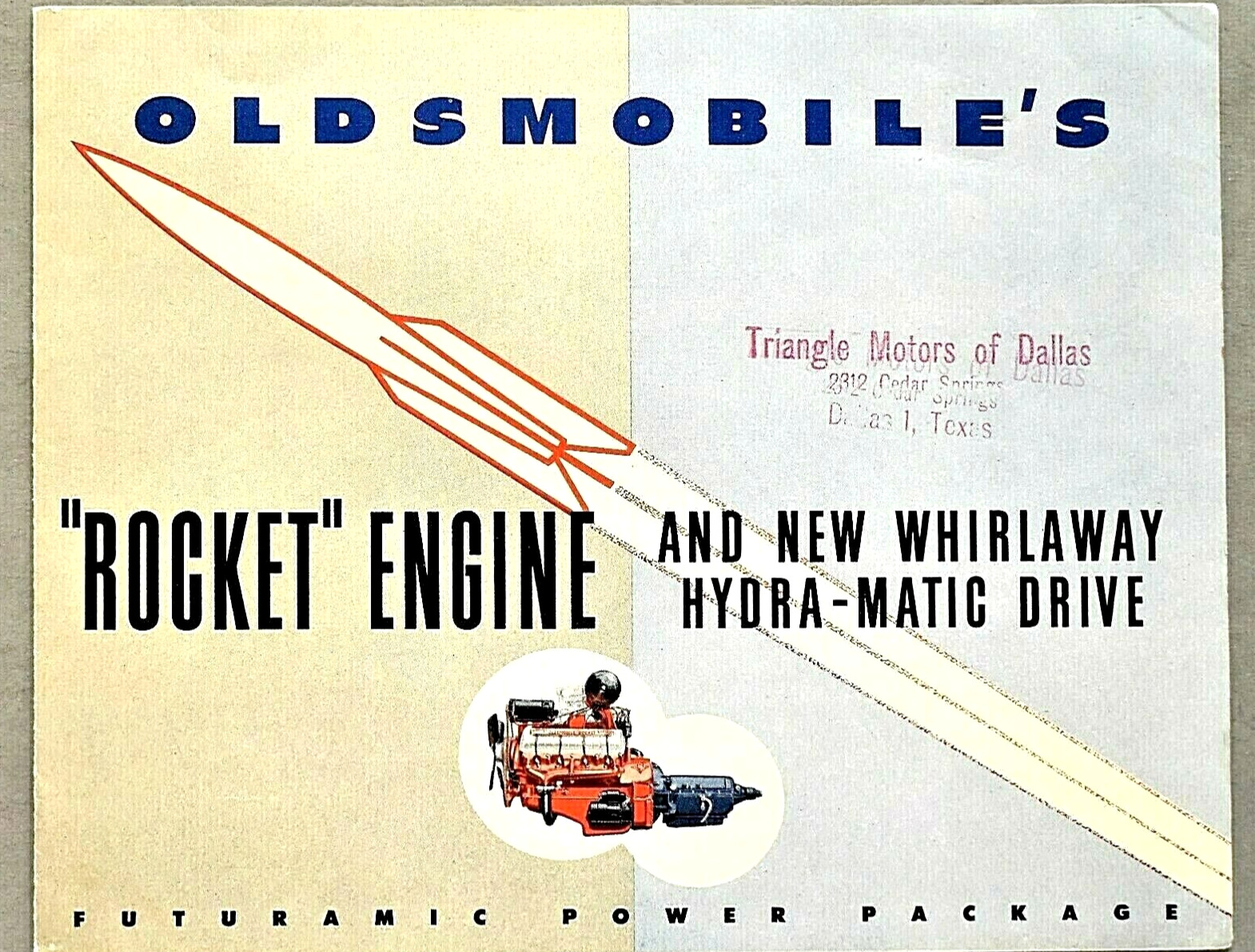 1952 OLDSMOBILE ROCKET ENGINE SALES BROCHURE ~ 6 PAGES ~ 8\
