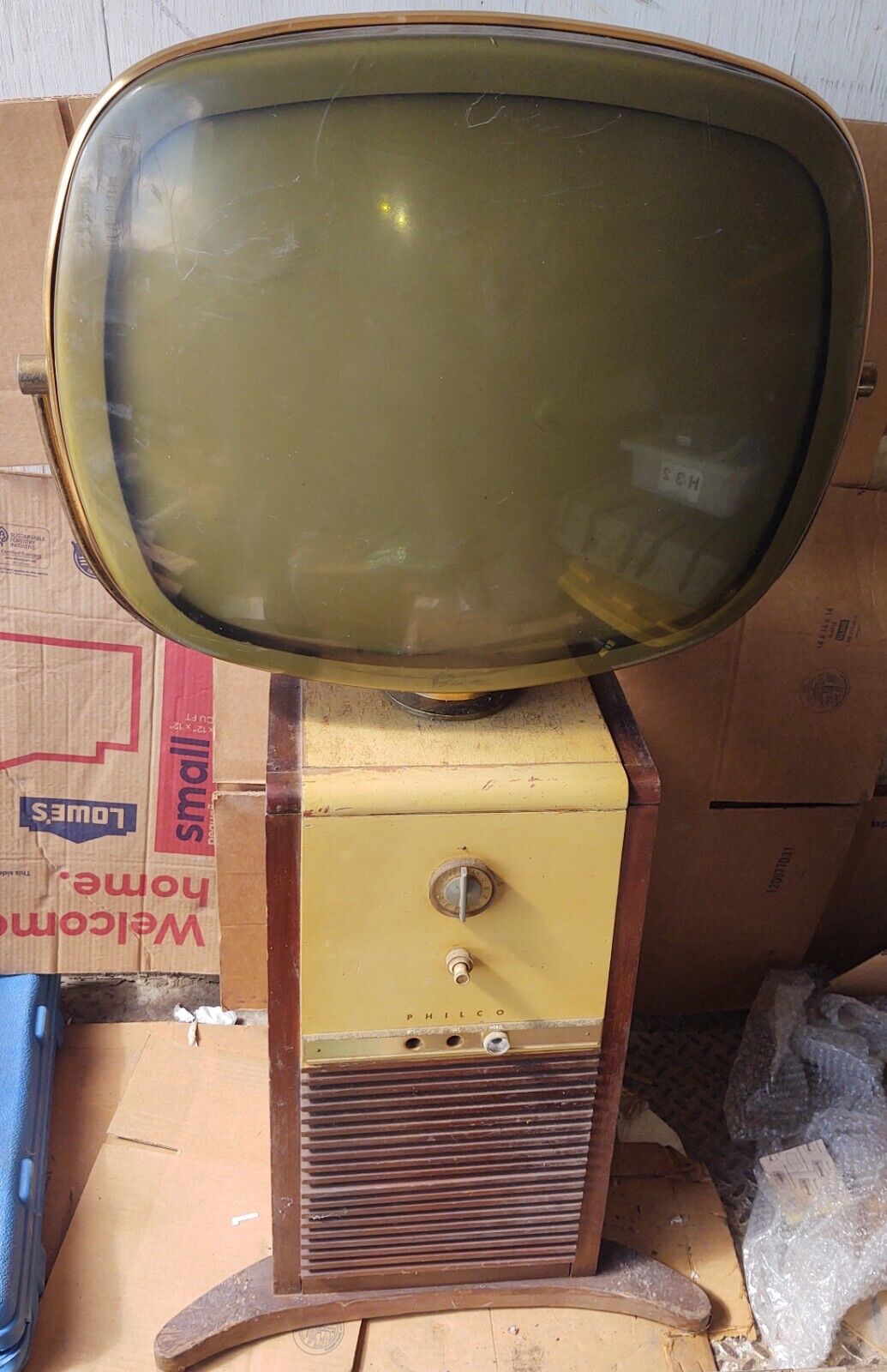 Iconic Philco Predicta 4654-W Barber Pole Console Television TV