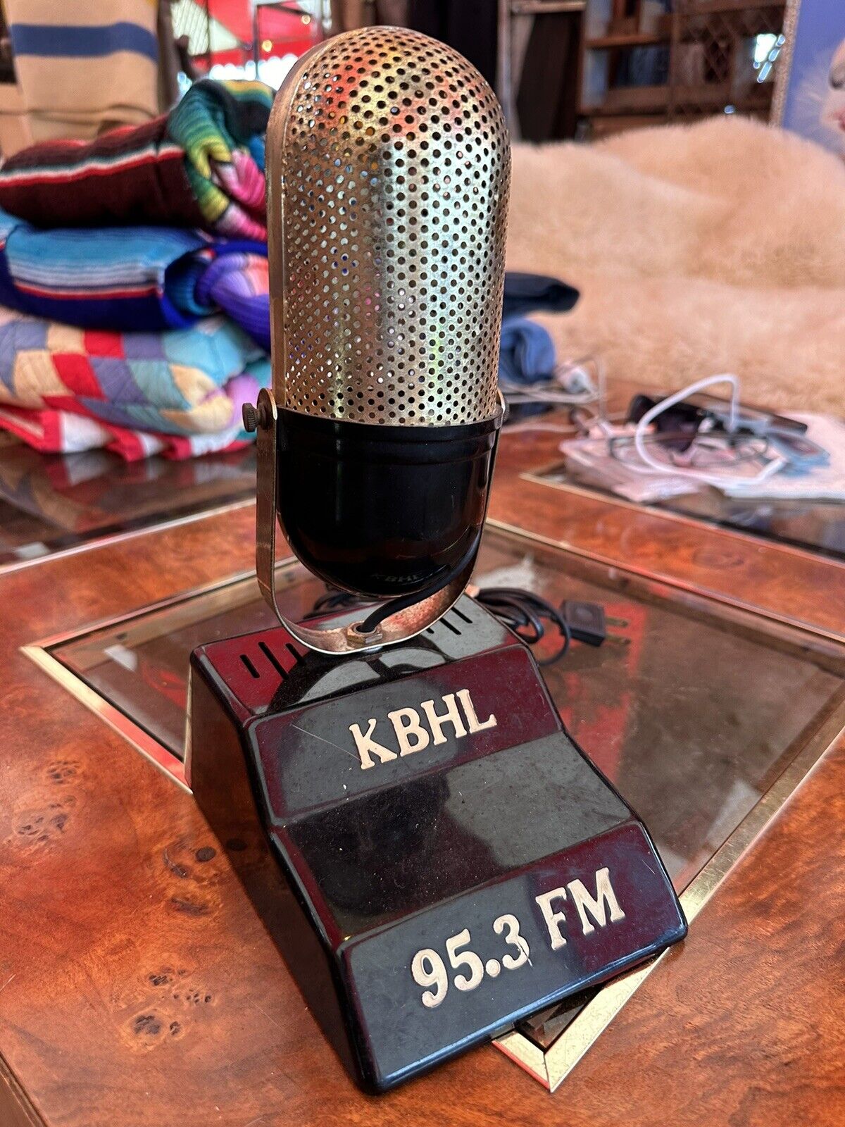 Vintage Promotional “Mike—Radio” Advertising Microphone Tube Radio KBHL MN
