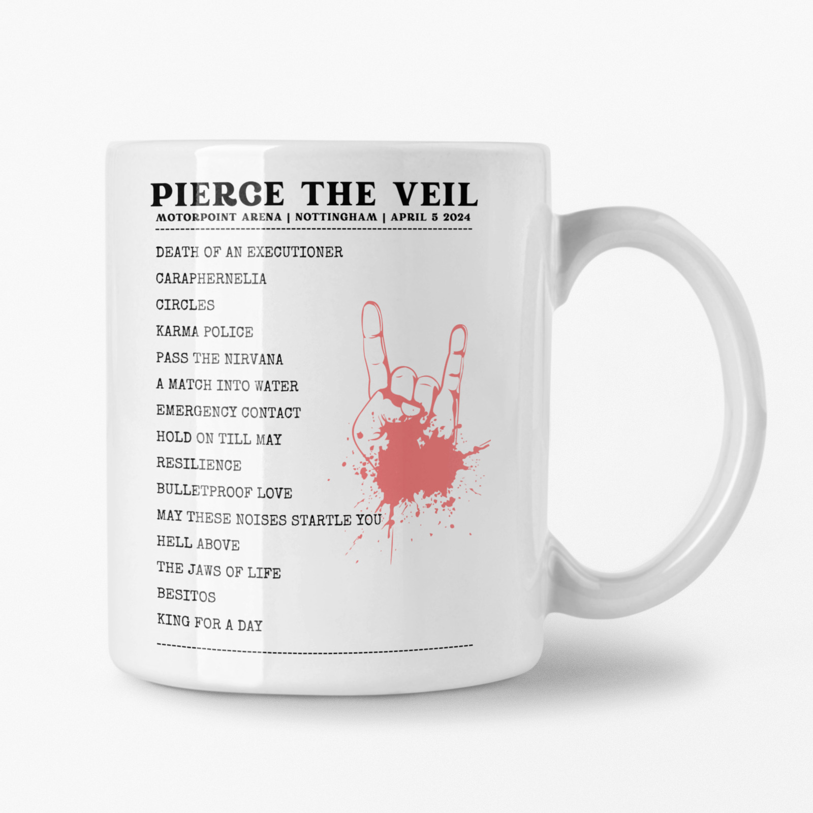 Pierce The Veil Nottingham April 5 2024 Setlist Mug - Alternate