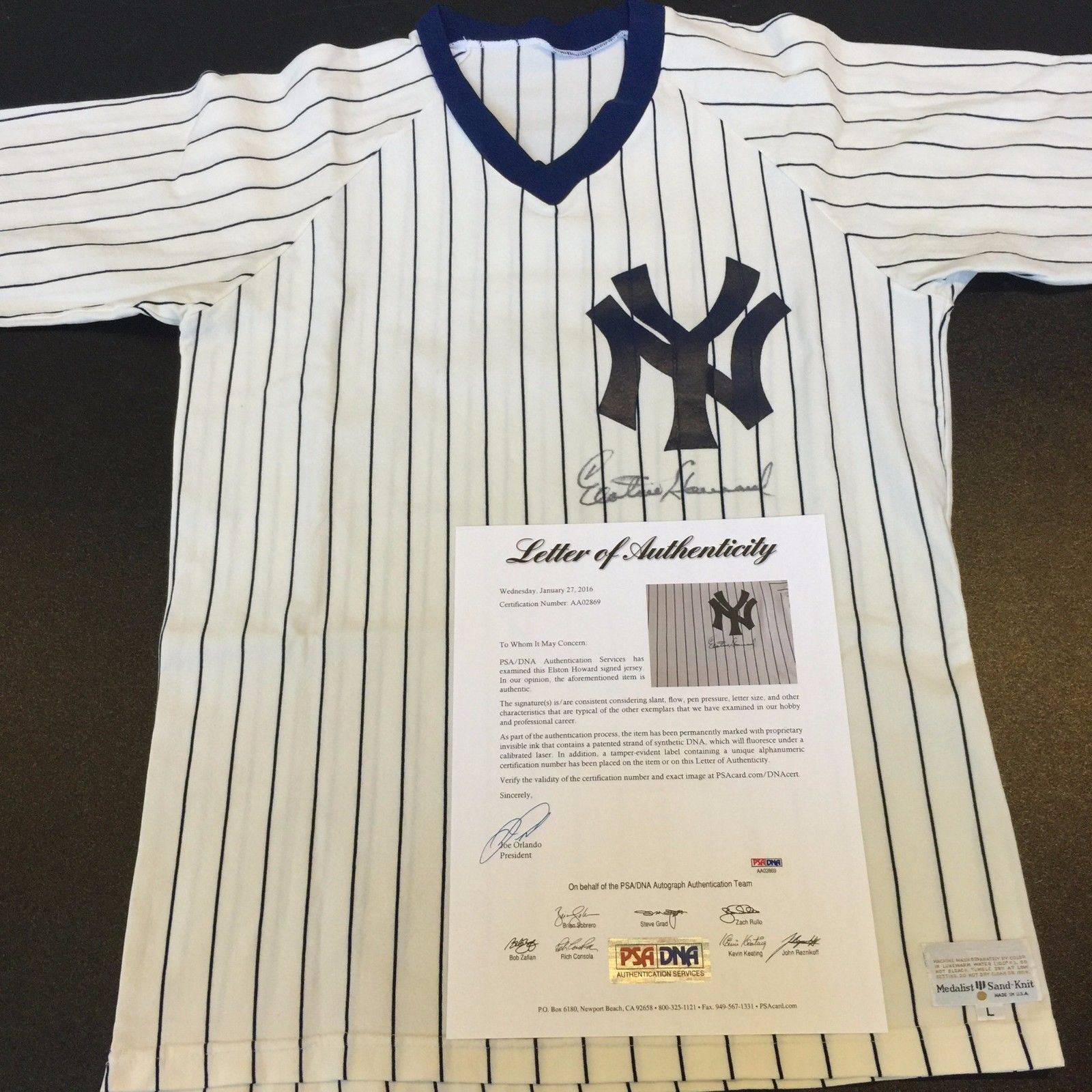 Incredible Elston Howard Signed Autographed New York Yankees Jersey PSA DNA COA