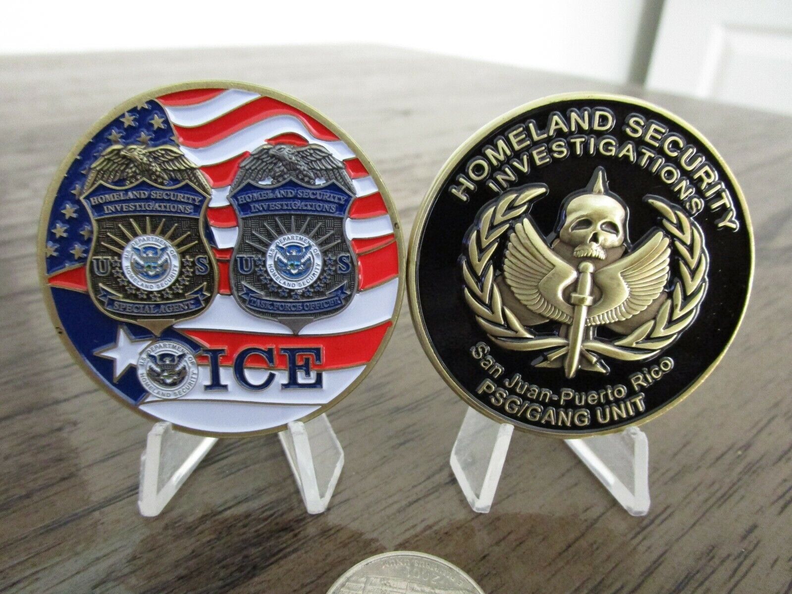 San Juan Puerto Rico ICE PSG Gang Unit Special Agent Challenge Coin