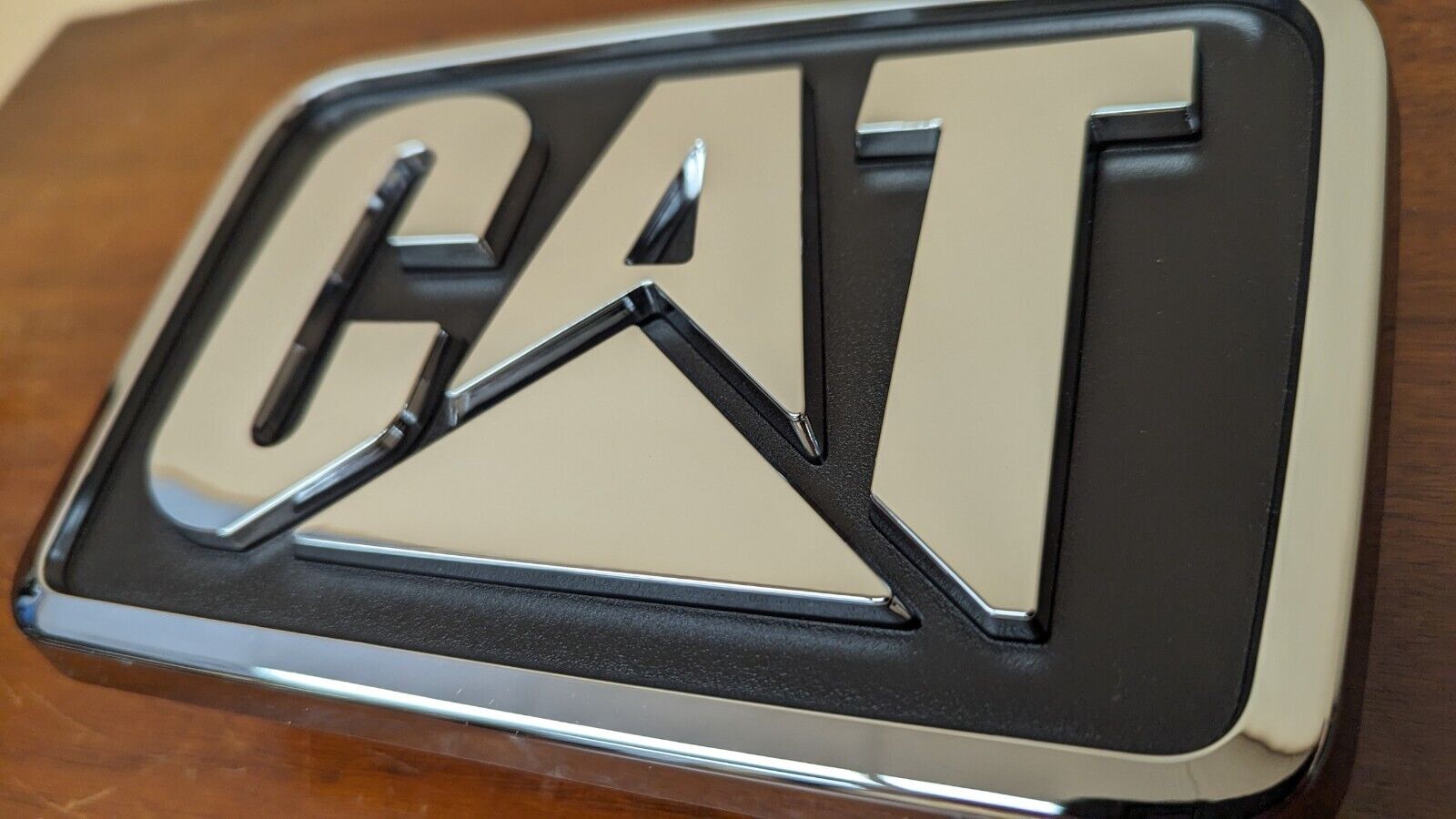 Caterpillar CAT Truck Hood Emblem 8 1/2 x 5 1/2 CT630 Raised Letters New Grille