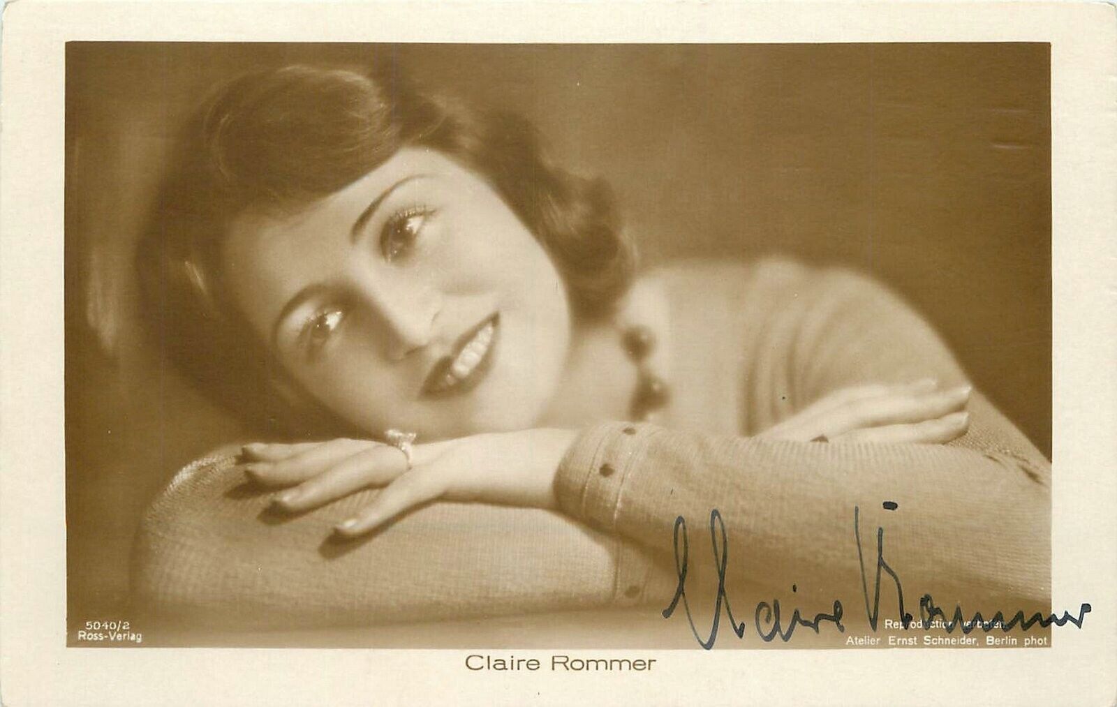 Postcard Clair Rommer 1920s German Silent movie star actress autograph 23-4104