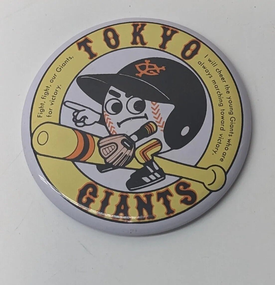Vintage Tokyo Giants Japanese Baseball Team Pin Back Tough Piece