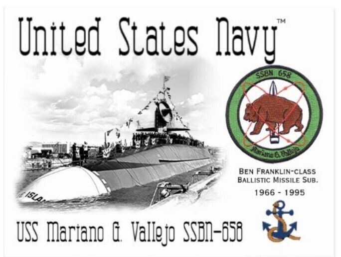 USS MARIANO G. VALLEJO SSBN-658  SUBMARINE   -  Postcard