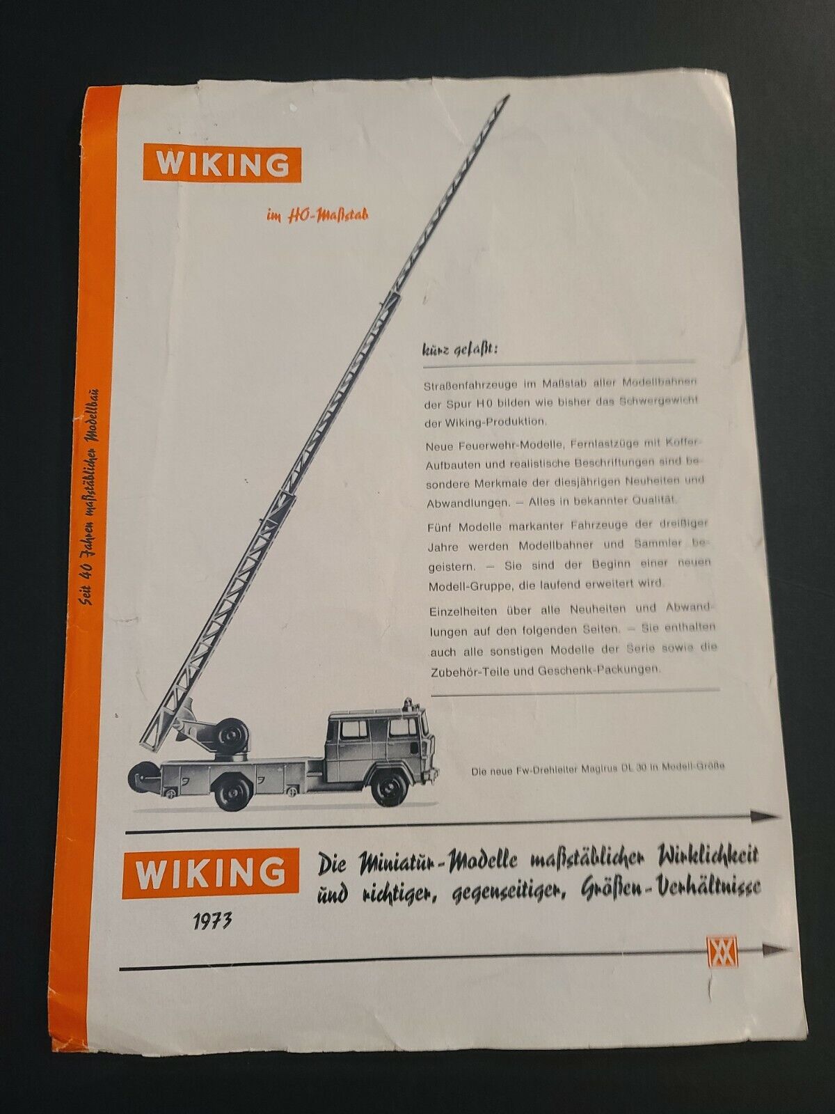 1973 Original Vintage ~ WIKING HO-Scale Catalog / Brochure Cars - Trucks
