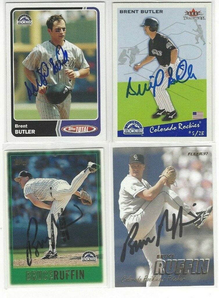  1997 Fleer #318 Bruce Ruffin Signed Baseball Card Colorado Rockies