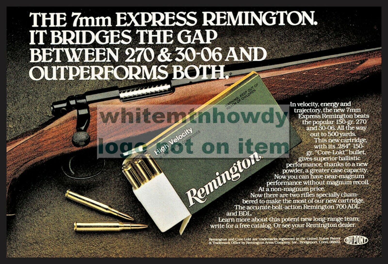 1981 REMINGTON 700 ADL BDL Bolt Action Rifle & 7mm Express Ammunition AD