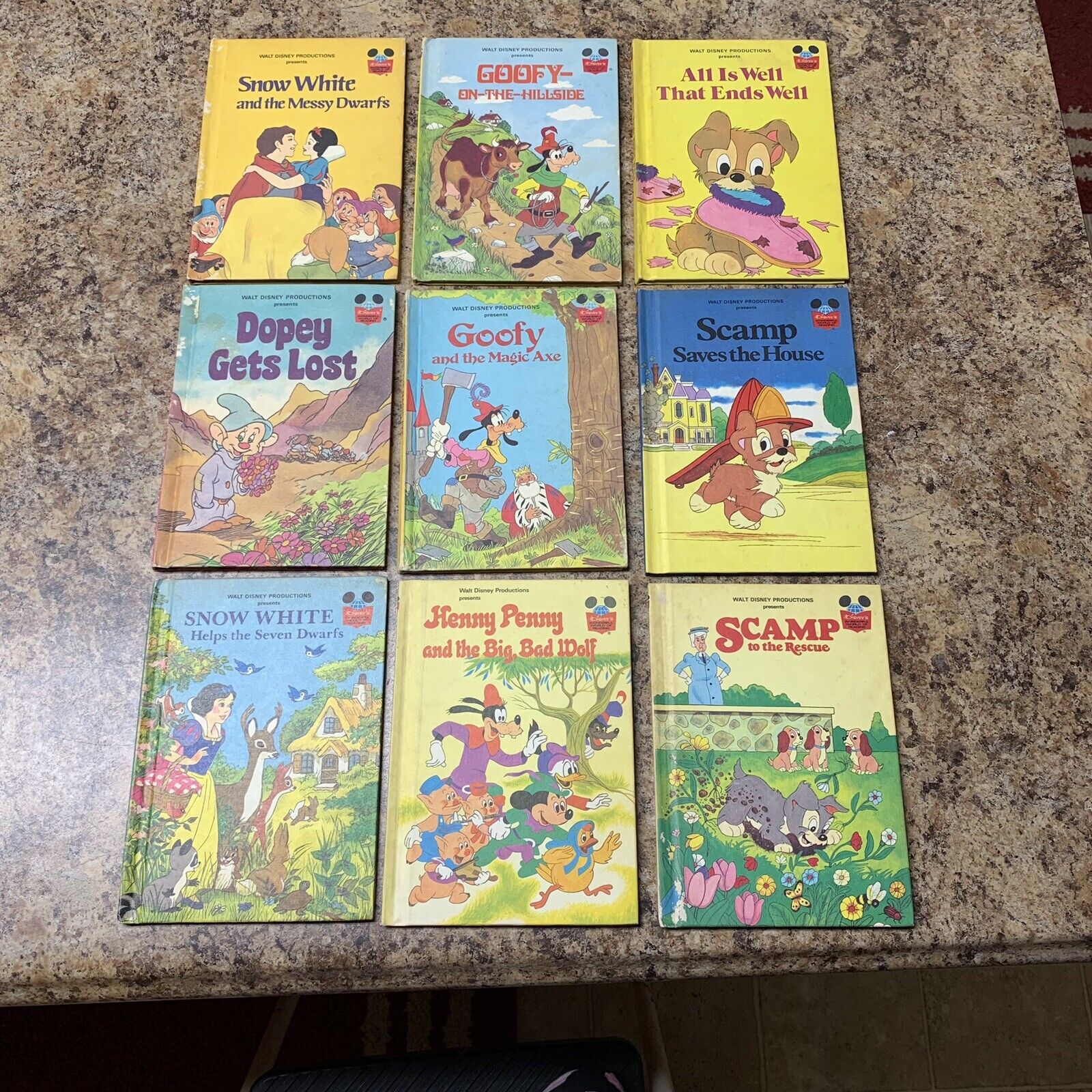 Vintage Walt Disney Book Club Books 1970s 1980s Snow White Scamp Goofy
