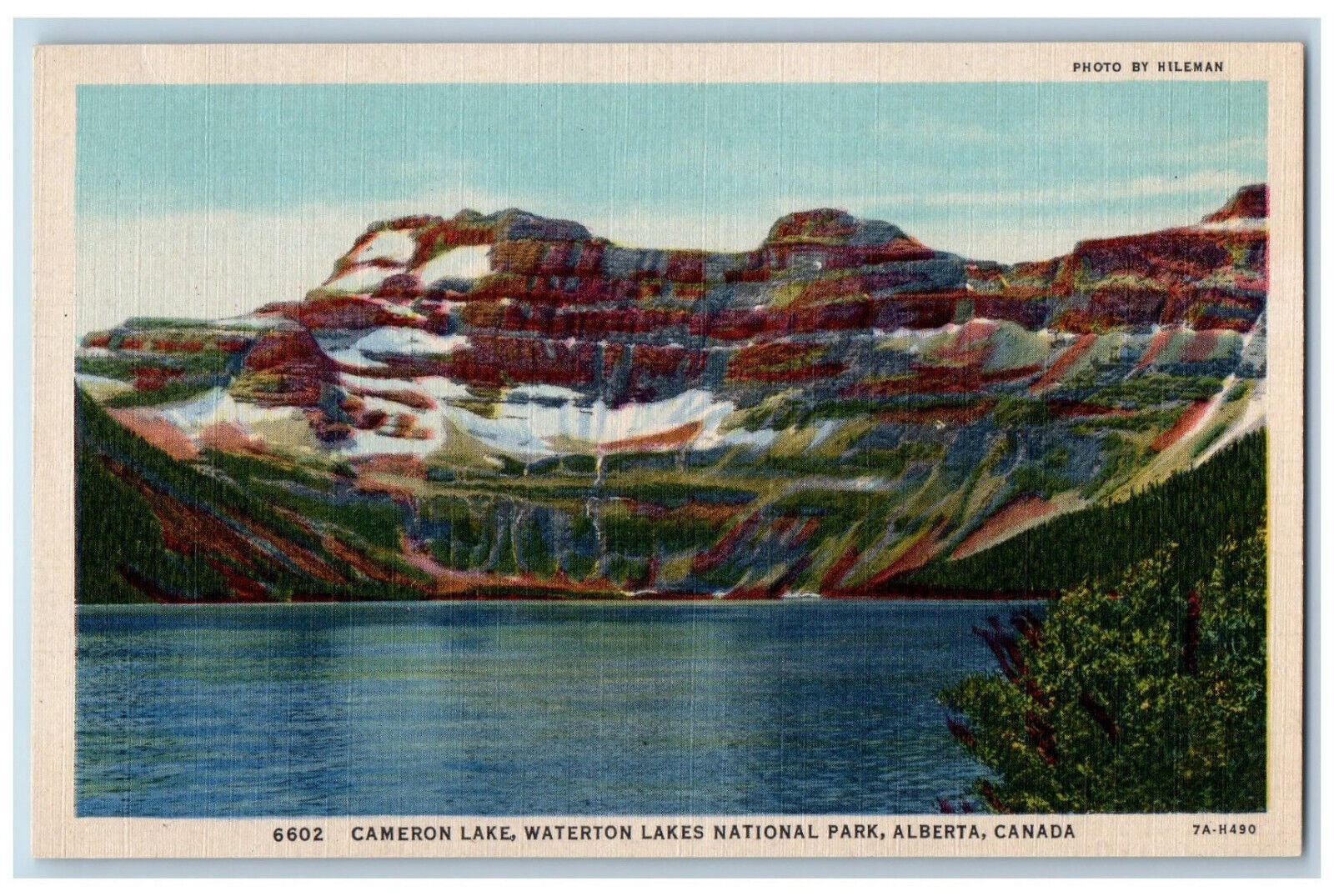 Banff Alberta Canada Postcard Cameron Lake Wateron Lakes National Park c1930's