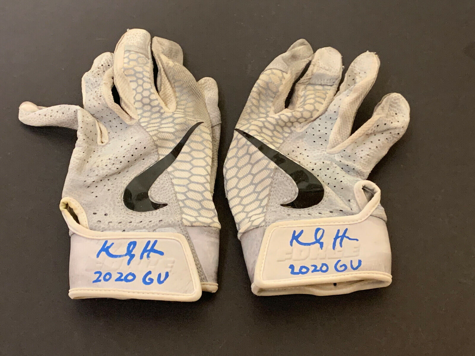 Kody Hoese Los Angeles Dodgers Signed 2020 Game Used Batting Gloves Nike White