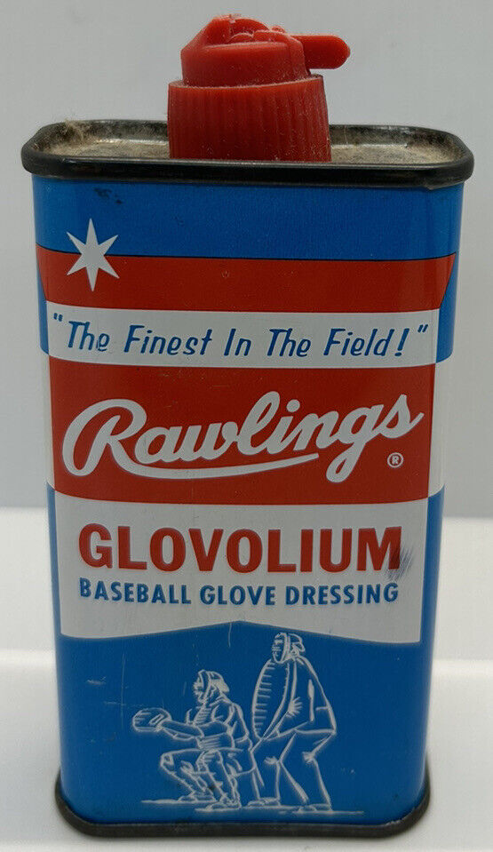 Vintage RAWLINGS GLOVOLIUM Baseball Glove Advertising Handy Oiler Oil Can