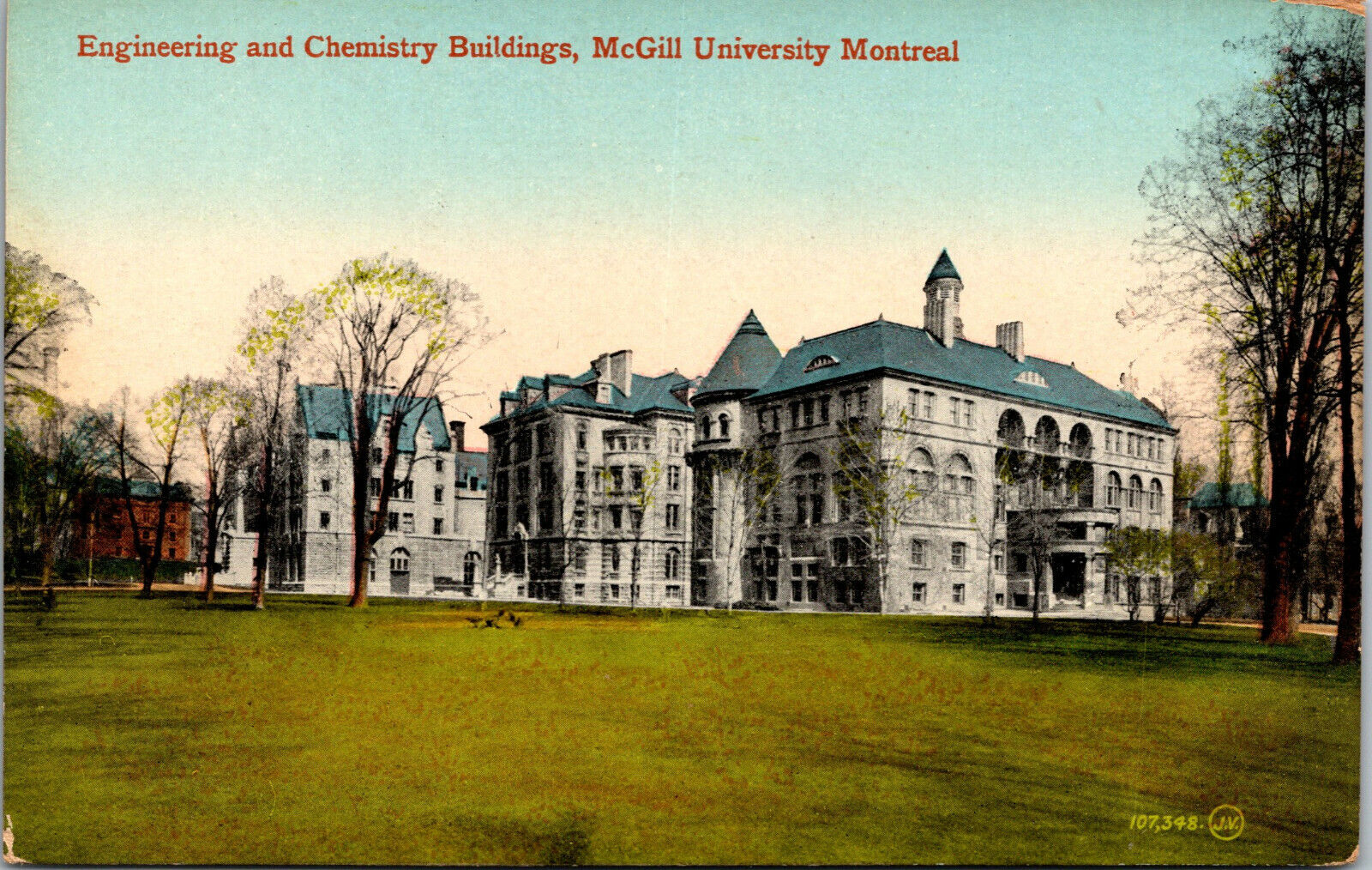 Vtg 1915 McGill University Engineering Chemistry Building Montreal Postcard