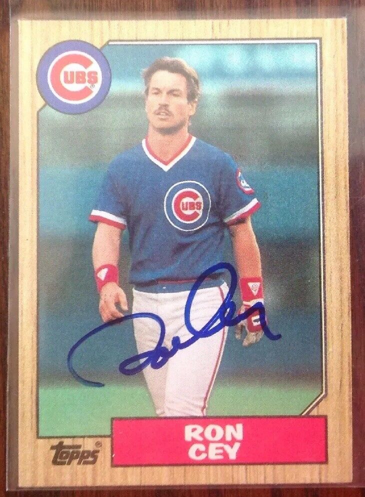 Ron Cey Hand Signed 1987 Topps Baseball Card Chicago Cubs