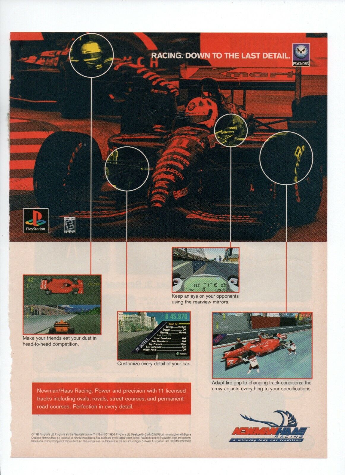 Newman Haas Racing Playstation Indy Car - 1998 Video Game PRINT AD