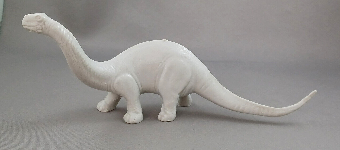 Marx Brontosaurus Dinosaur 1970s Light Gray Vintage Plastic Prehistoric Playset