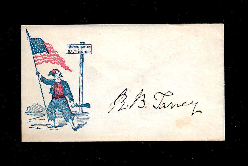 Roger B Taney Autograph Reproduction on Baltimore Envelope CSA Sympathizer