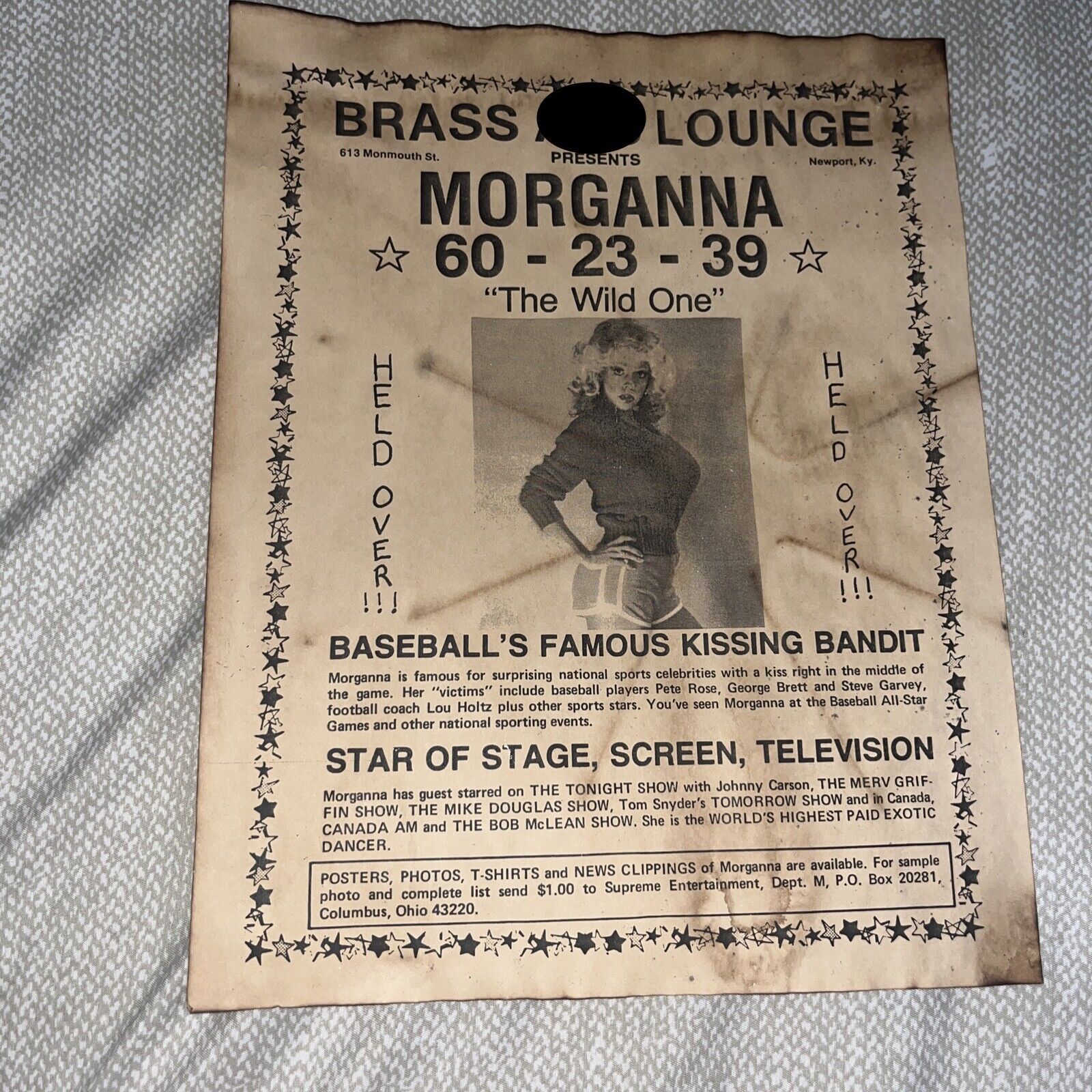 Morganna, Baseball’s Kissing Bandit Vintage Advertising Poster - Cincinnati Reds