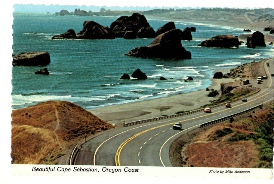 Postcard Beautiful Cape Sebastian Oregon coast Photo by Mike Anderson